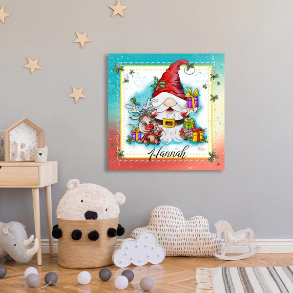 Wichtel Bild . KLAUS mit Klein-Rudi ♡ Deko Geschenk für Weihnachten