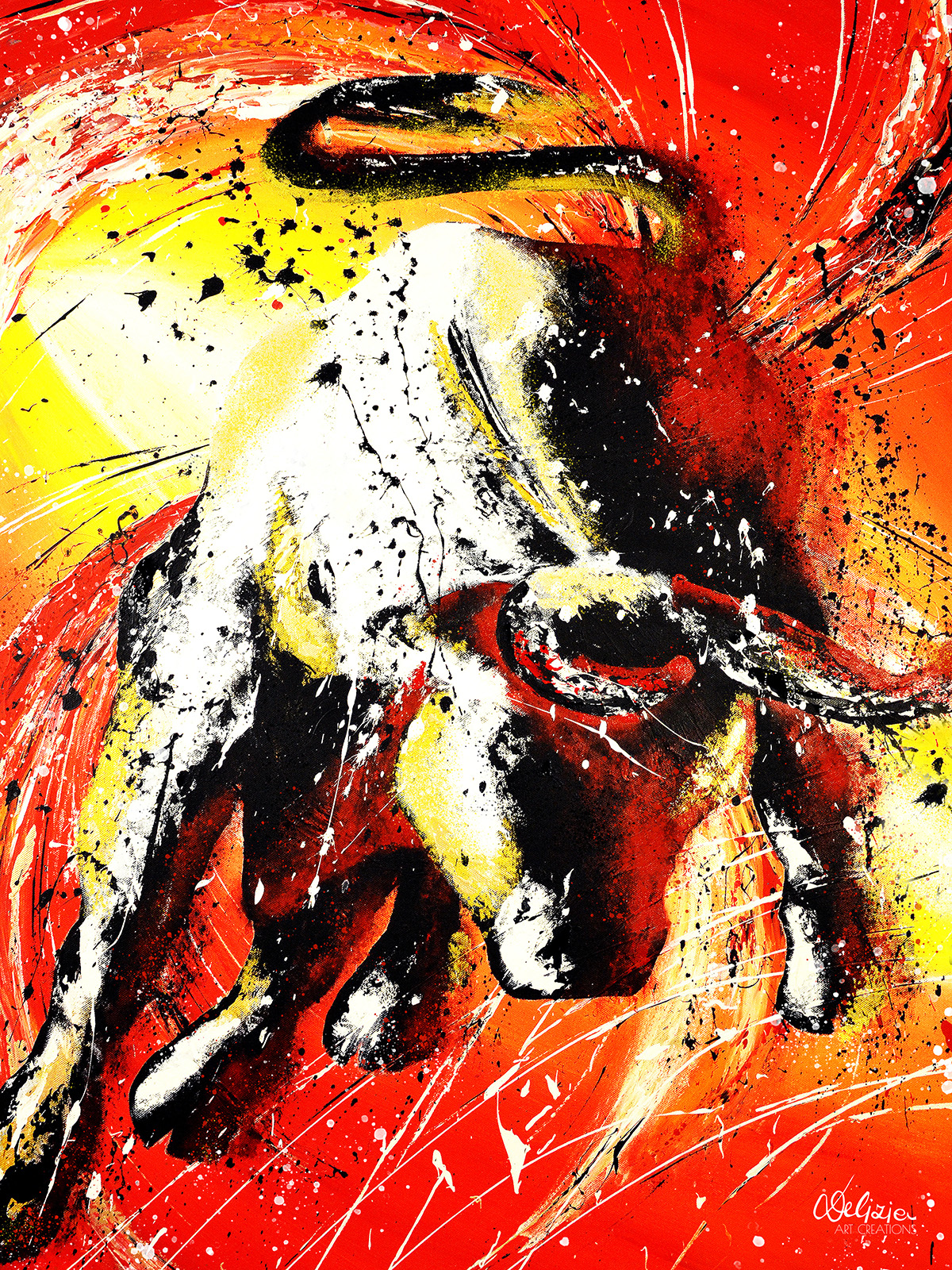 Kunst Gemälde Tauro vom Pop Art Künstler Sabine Delizia Egger aus Tirol in Österreich